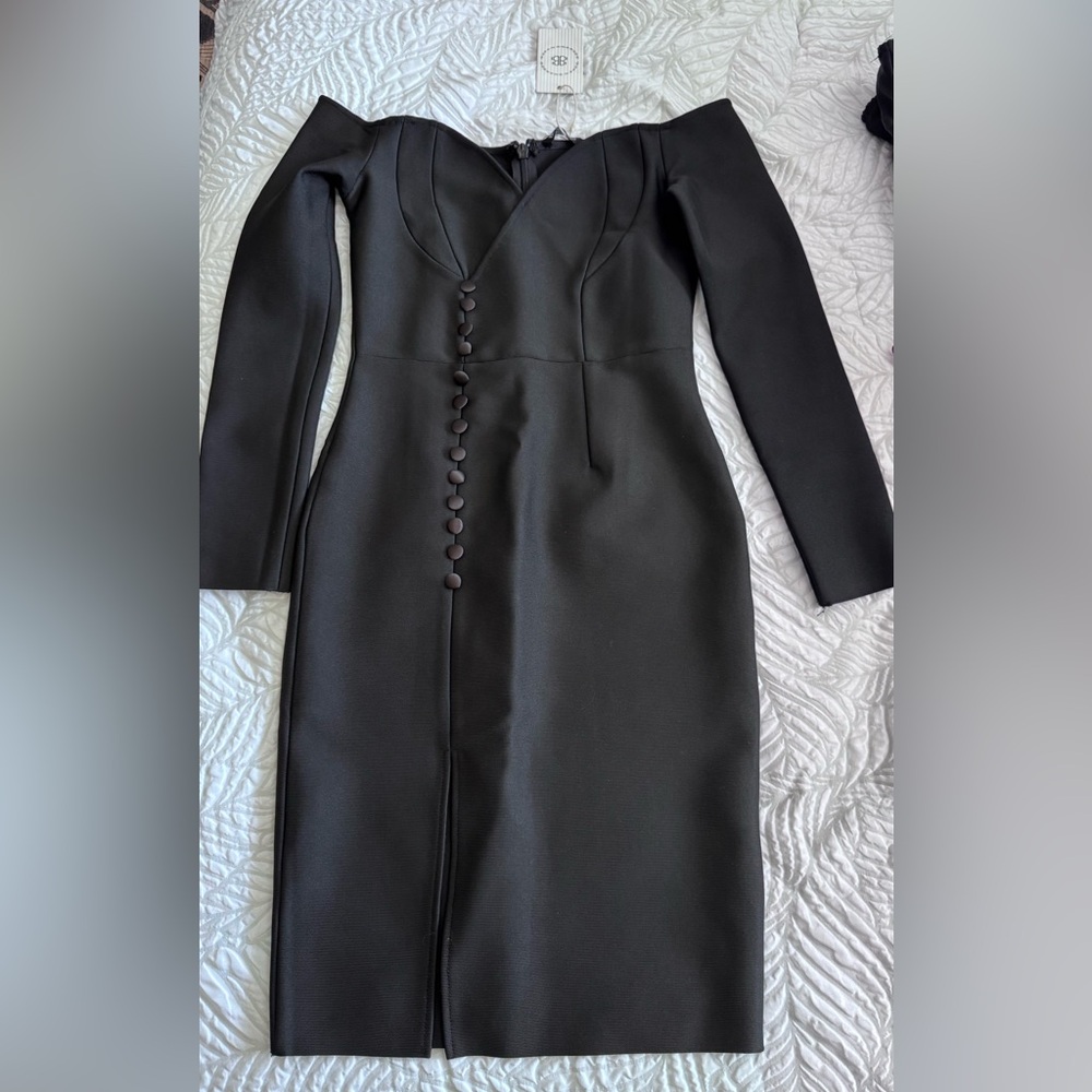 Elegant Black Long Bella Barnett Sleeve Dress
